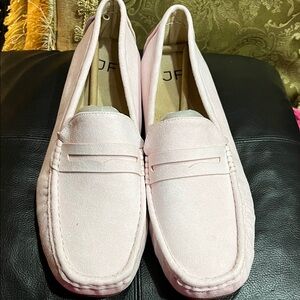 NWOT- JF PINK FAUX PENNY LOAFERS (SZ.11)